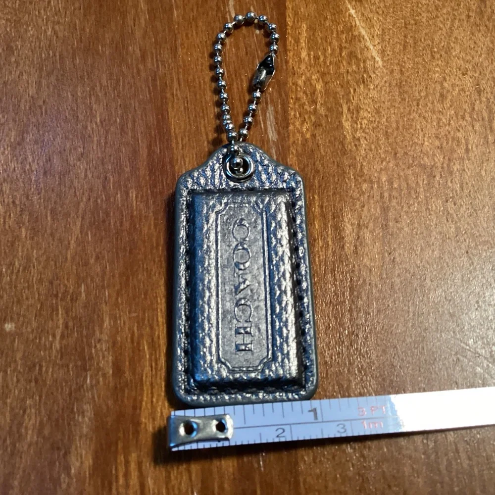 Coach Leather Gray Bag Tag/Hang Tag